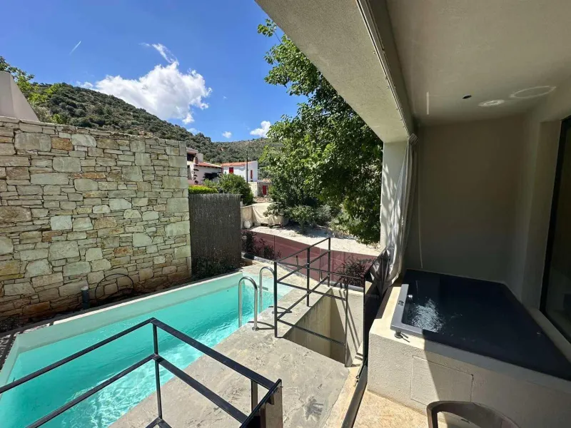 Private terrace with plunge pool and hot tub