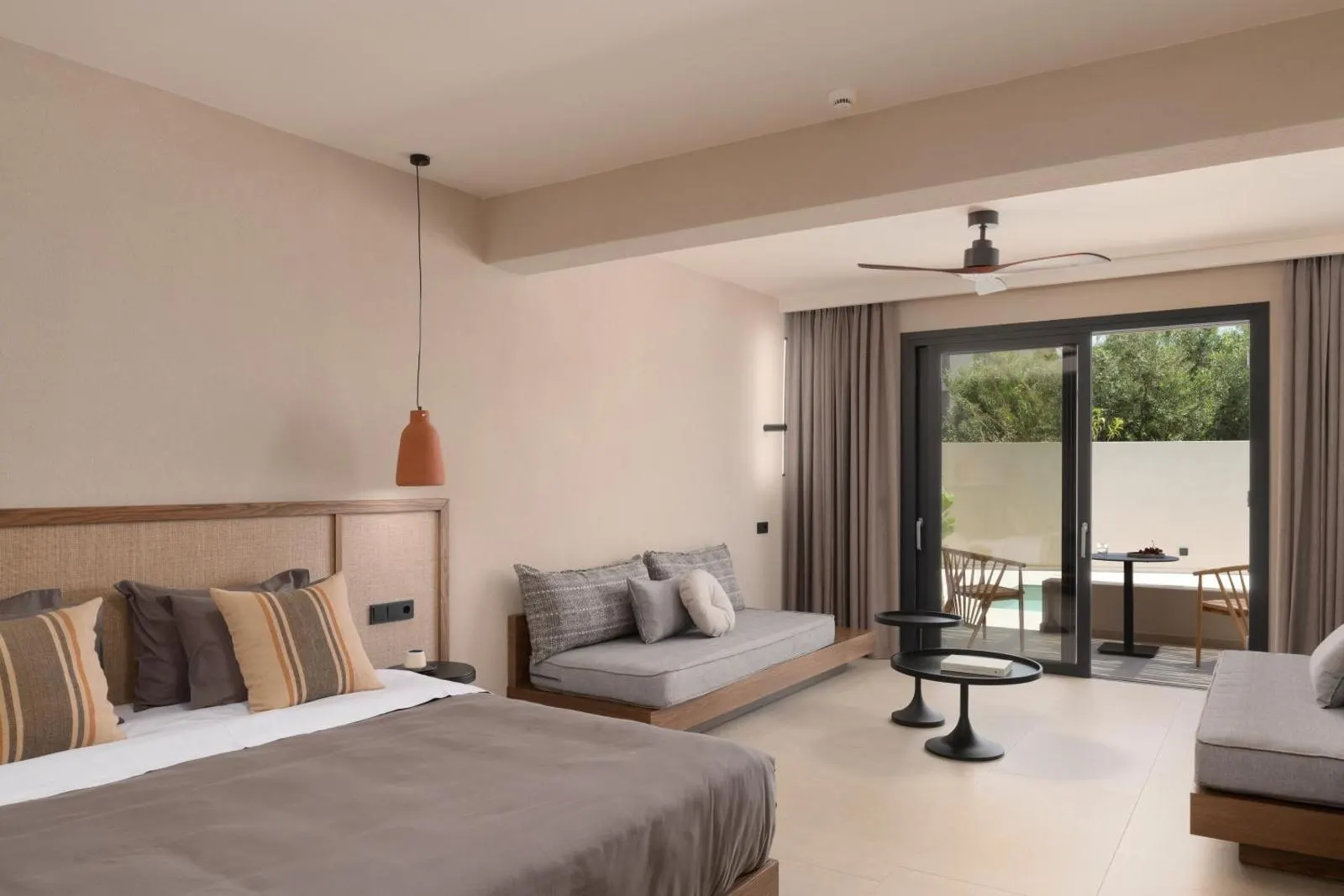 Spacious suite with lounge area and terrace