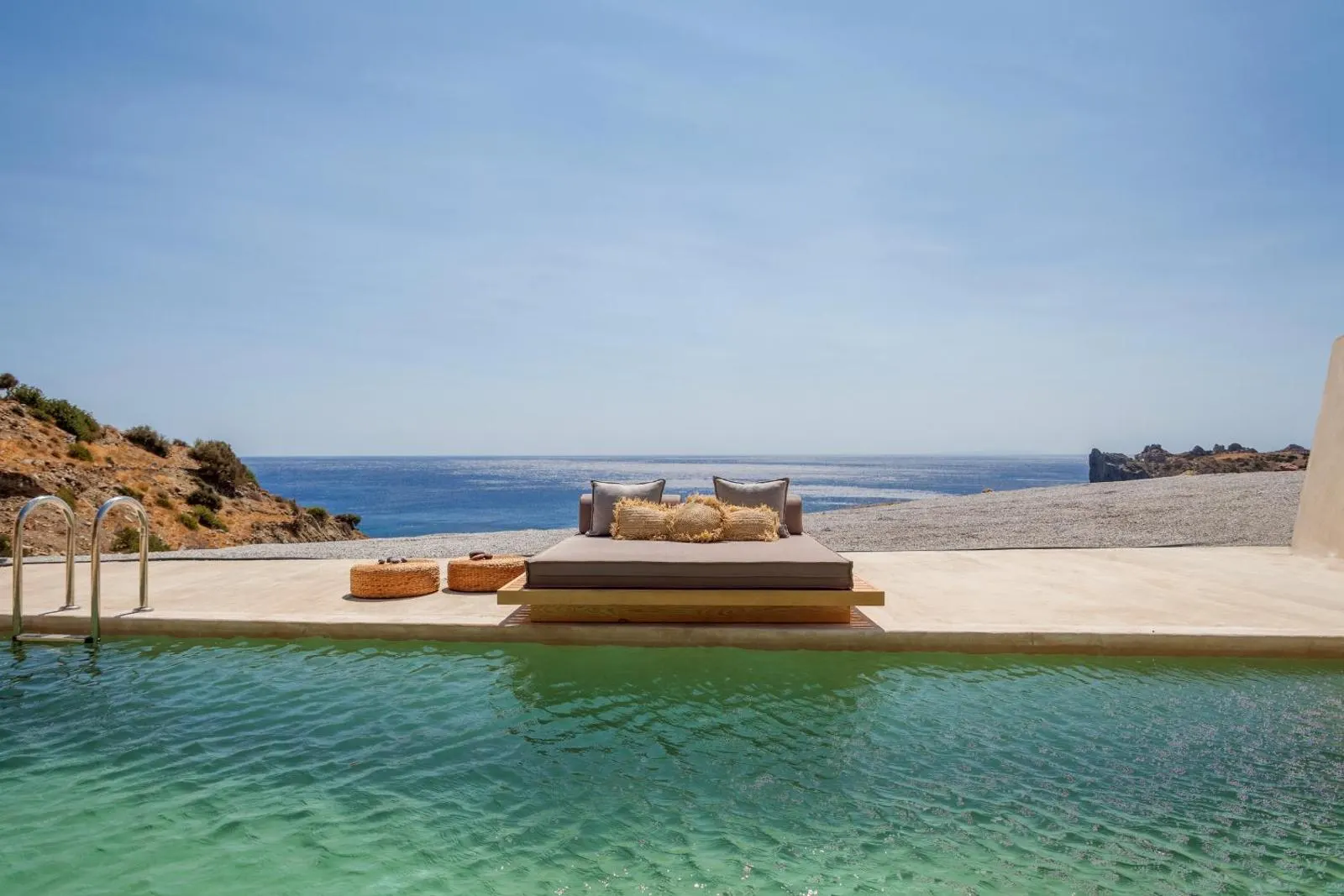 Infinity pool overlooking the sea horizon